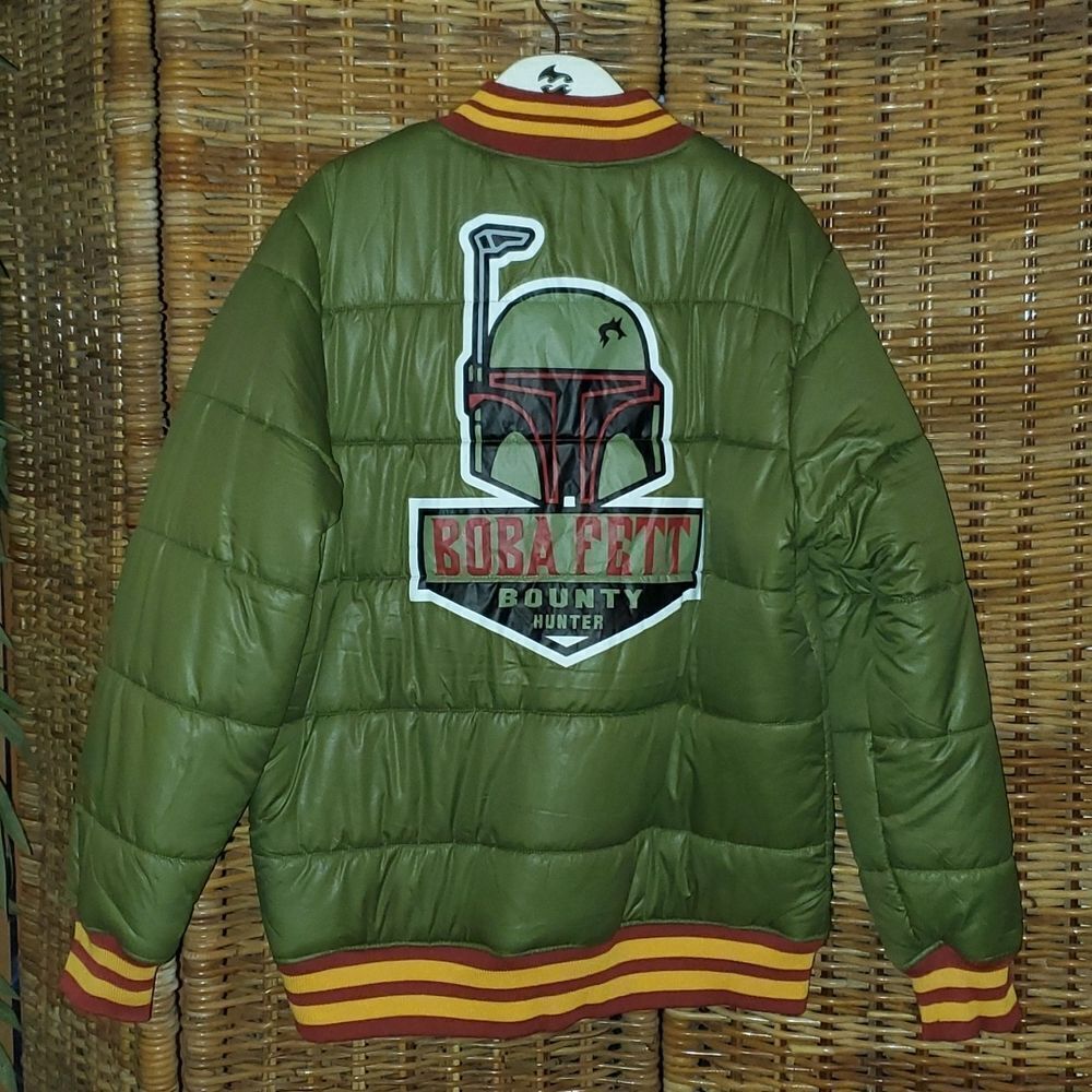 Star Wars Boba Fett Bounty Hunter Puffer Jacket XL NWT